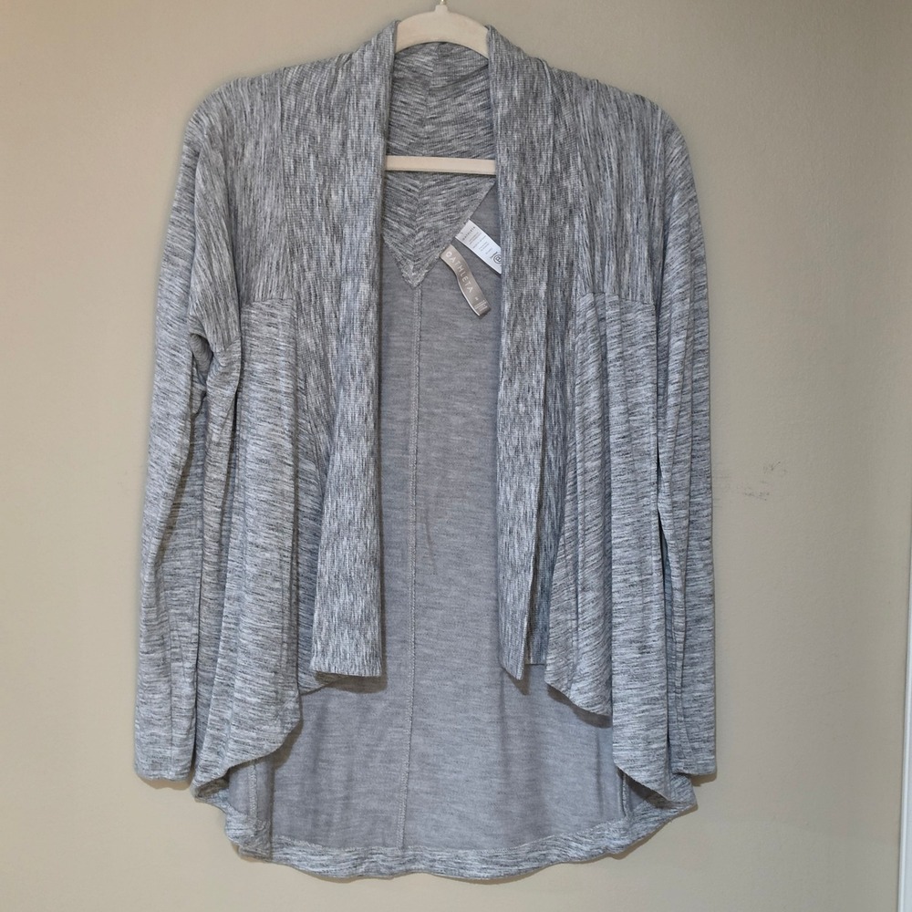 Athleta Cardigan Women Small Grey Excellent Space Dye Open Front High Low Wrap